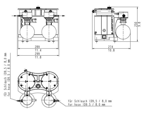 Вакуумная система KNF LABOPORT SR 840 G, 34 л/мин, вакуум до 6 мбар (Артикул SR 840 G)