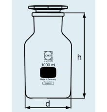 Бутыль DURAN Group 100 мл, NS29/22, широкогорлая, с пробкой, коричневое стекло