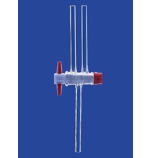 Кран двухходовой Lenz NS14,5, диаметр отверстия 1,5 мм капилляр, PTFE