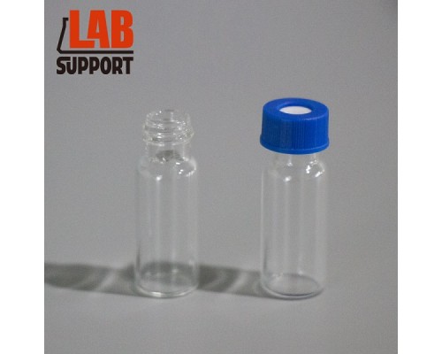 Виалы 2 мл, USP1, прозрачное стекло, DN9 мм, для навинчивающихся крышек , боросиликатное стекло, 12*32мм, 100 шт/уп, Lab-Support, Китай