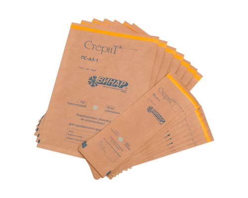 Пакеты для стерилизации из крафт-бумаги Винар СтериТ ПС-А3-1 150х245 мм 100 шт